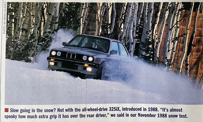 BMW E30 ix in the snow