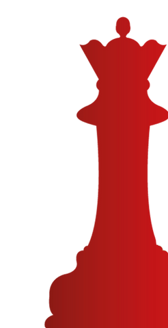 Red chess piece icon representing a king, symbolizing strategy and precision