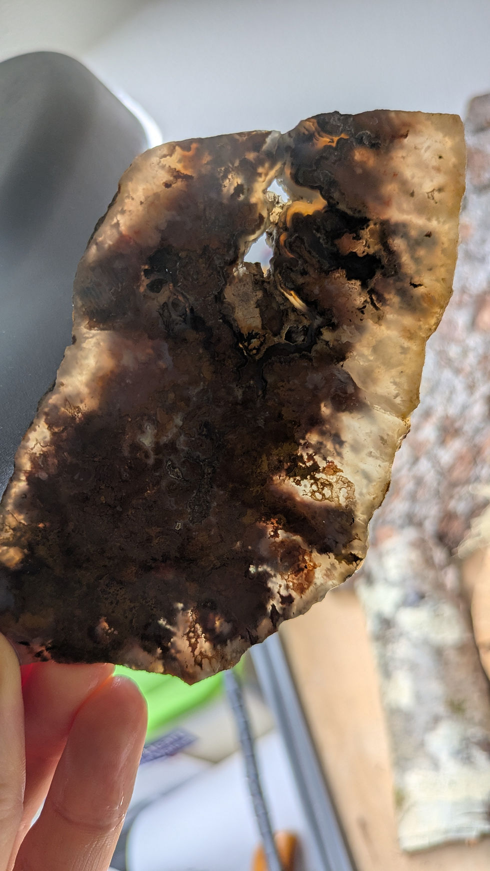Thumbnail: Mossy Plume Agate Slab