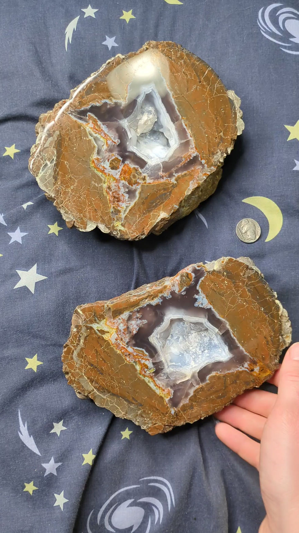 Thumbnail: Polished Canyon Rim ThunderEgg Pair