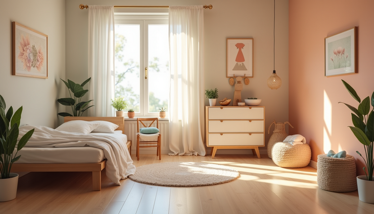 Eye-level view of a cozy therapy room with soft lighting and sensory-friendly decorations