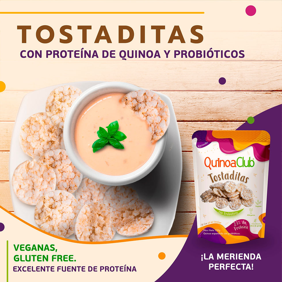 Miniatura: Tostaditas con Proteína de Quinoa, arroz y Probióticos
