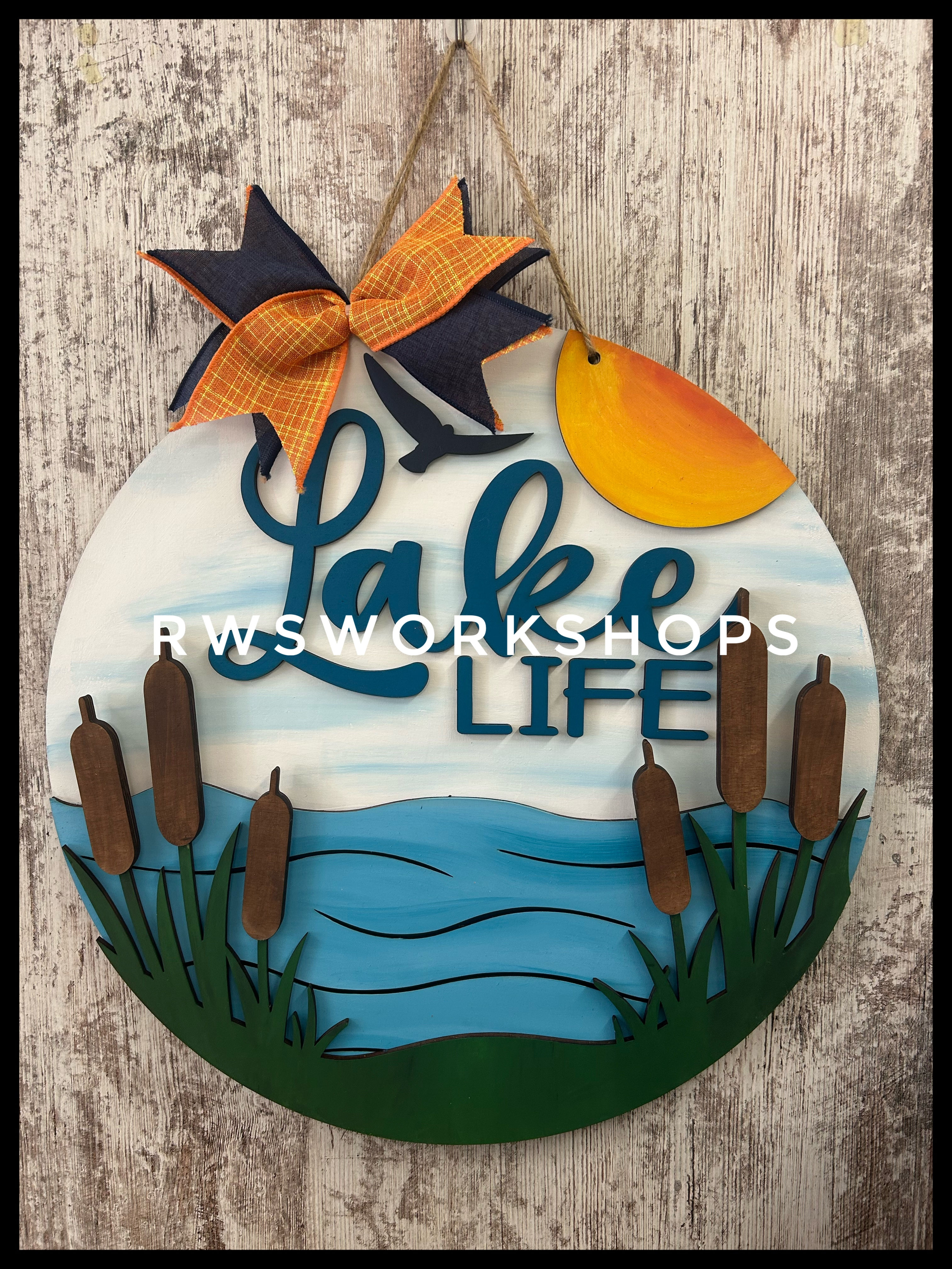 Lake Life Cattails Sign