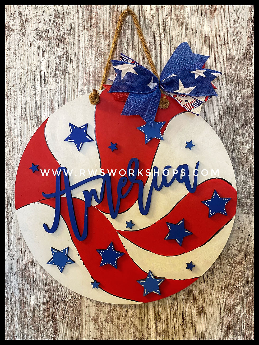 America Peppermint Door Hanger