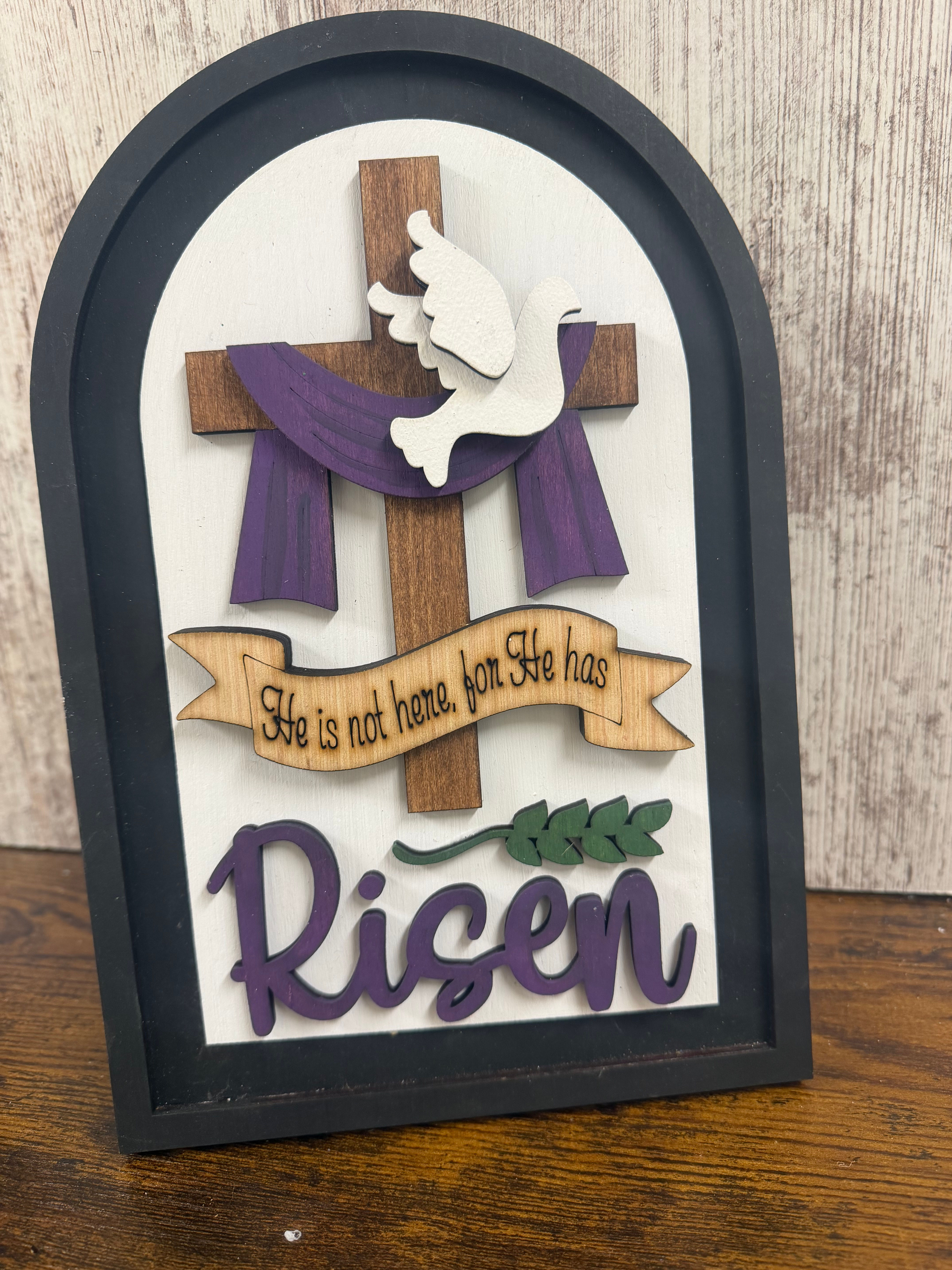 He Is Risen -  Interchangeable Arch Insert