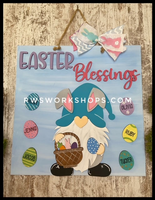 Easter Blessings Gnome Sign