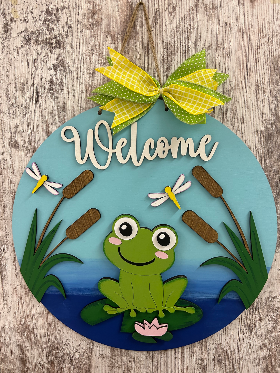 Lily Pad Frog Sign