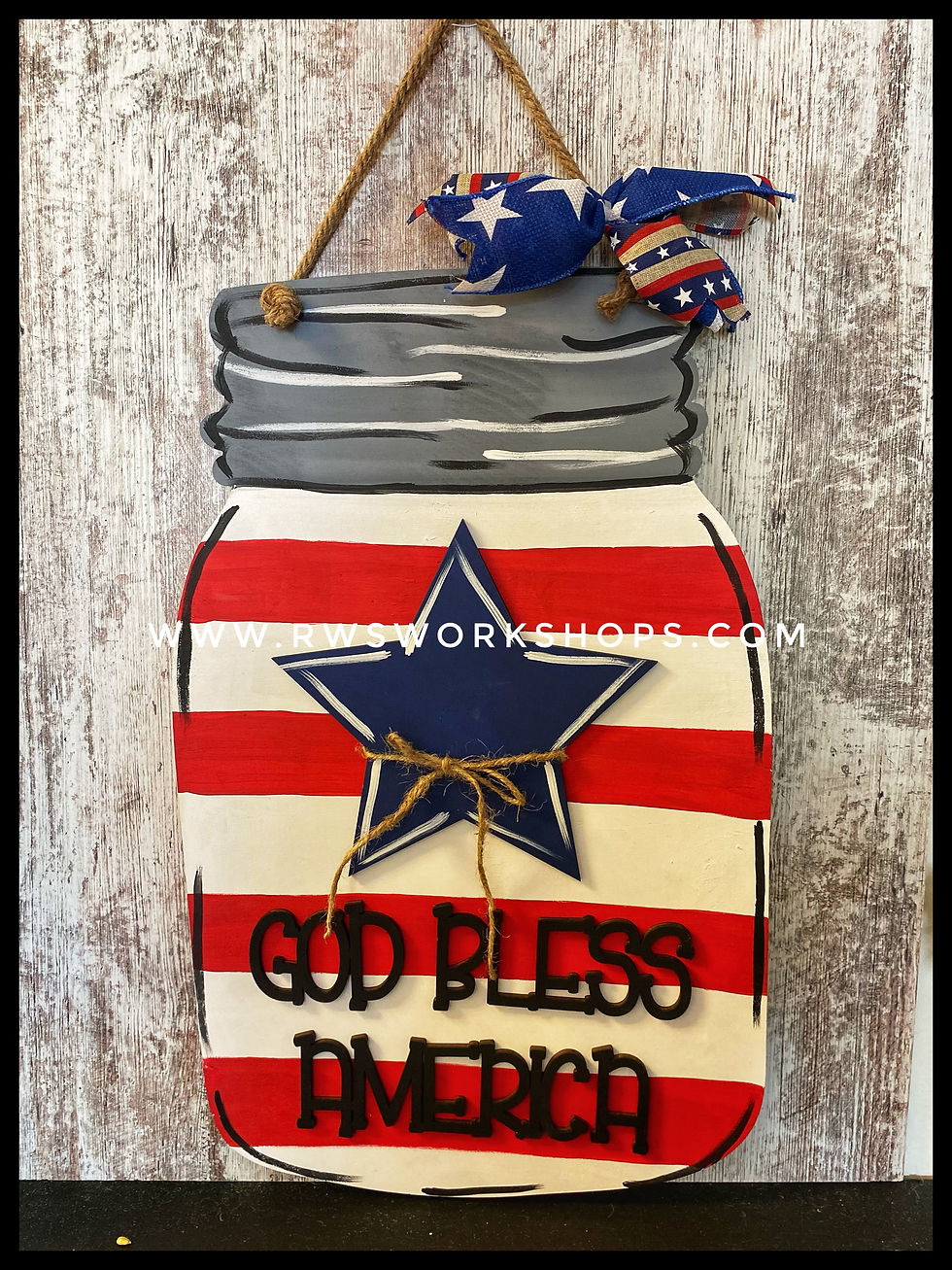 Mason Jar 20"Door Hanger