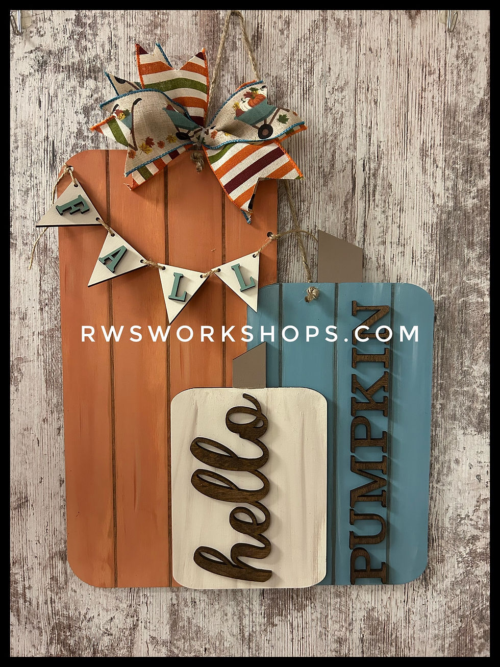 Hello Pumpkin Triple Pumpkin Fall Banner