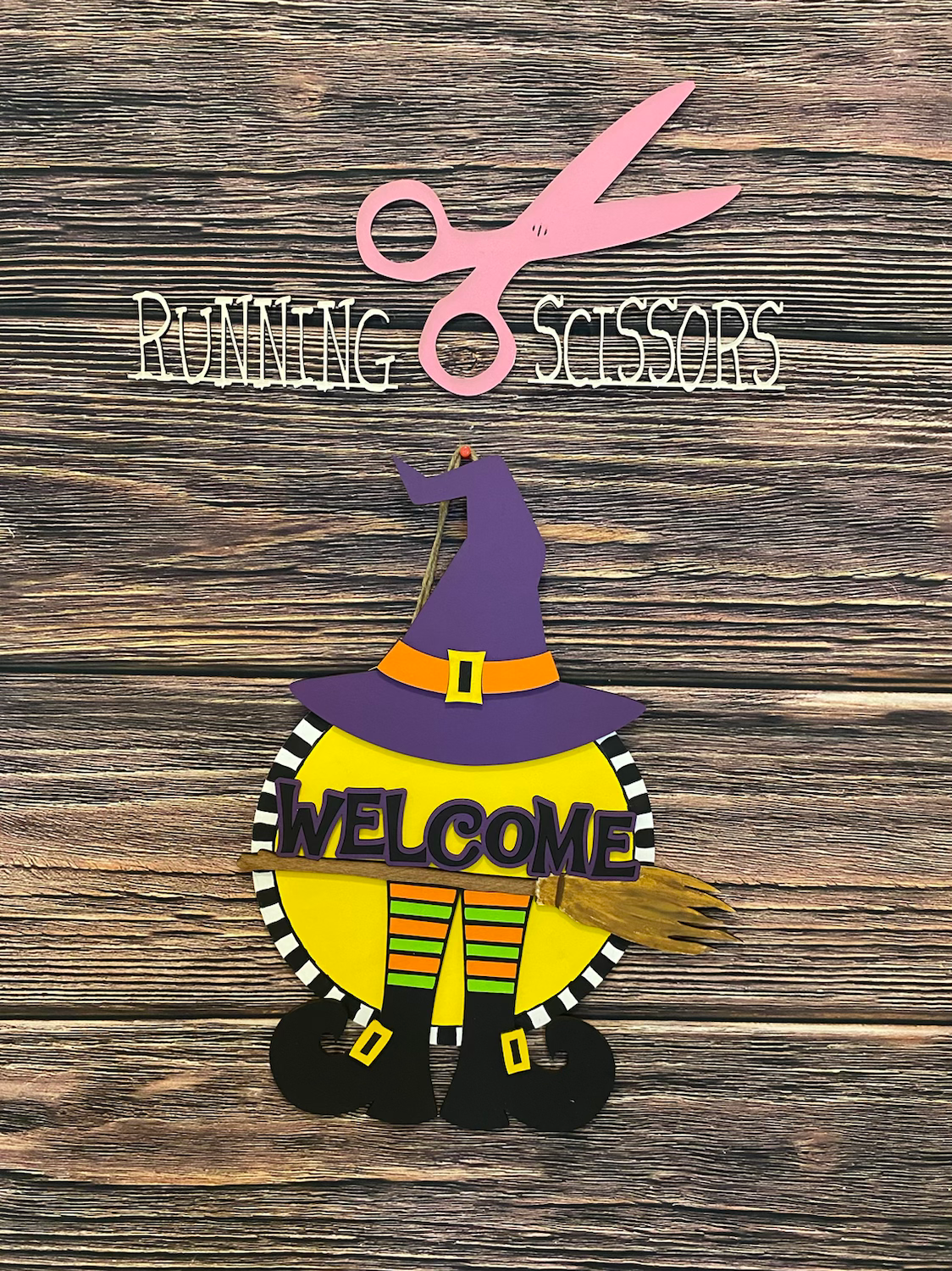 Welcome Witch Hat Feet Broom