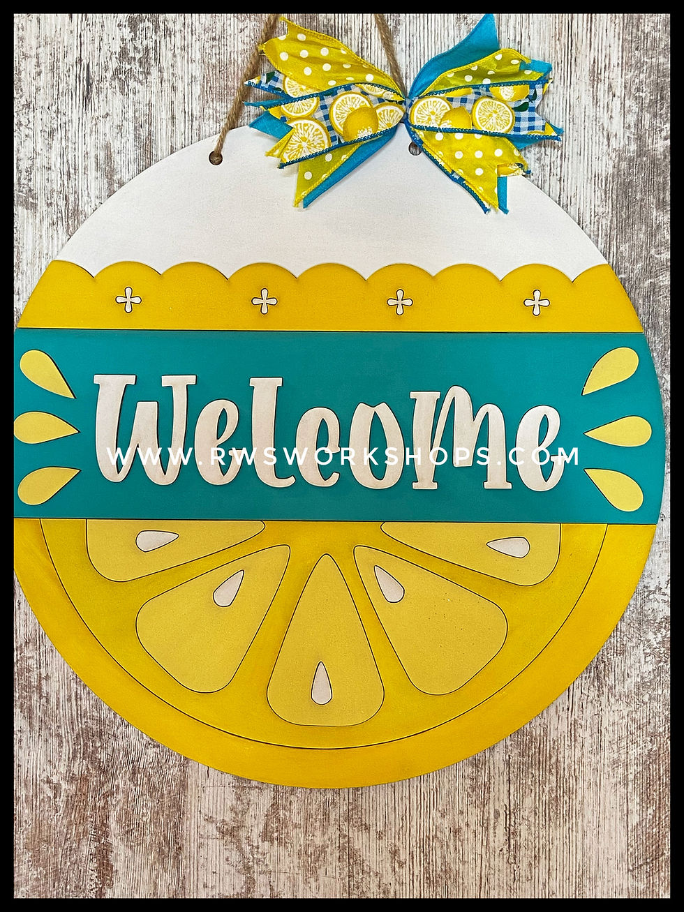 Welcome Lemon 18” Door Hanger