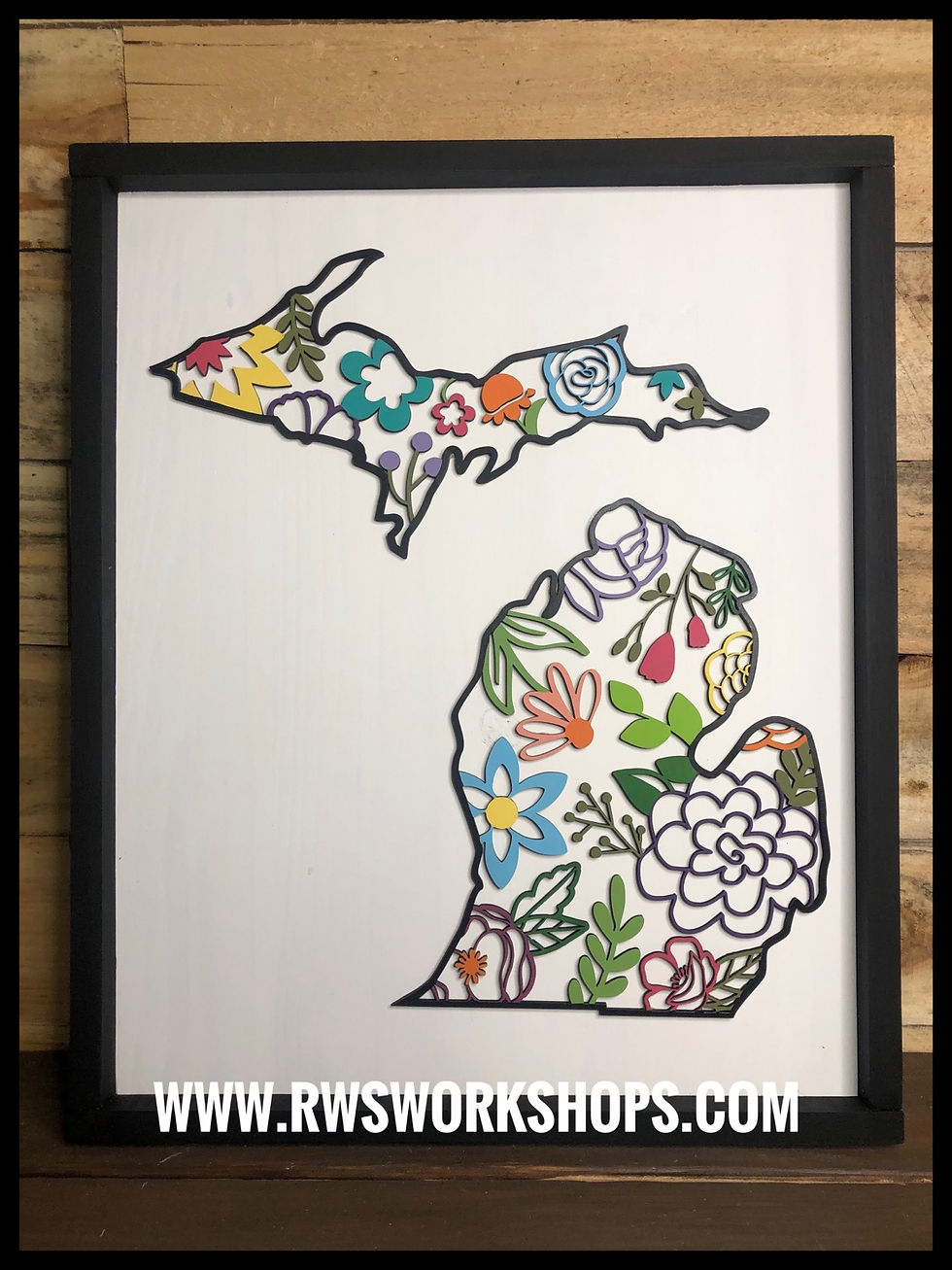 Floral Michigan 3D Sign