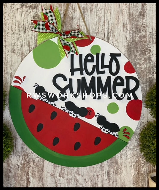 Hello Summer Ant Watermelon Sign