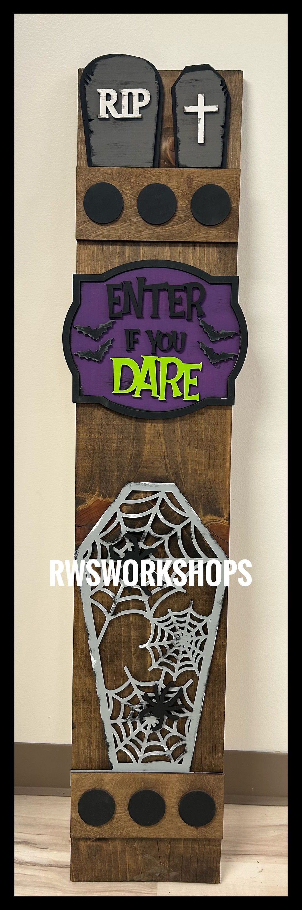 Interchangeable Porch Leaner - Enter if you Dare Coffin