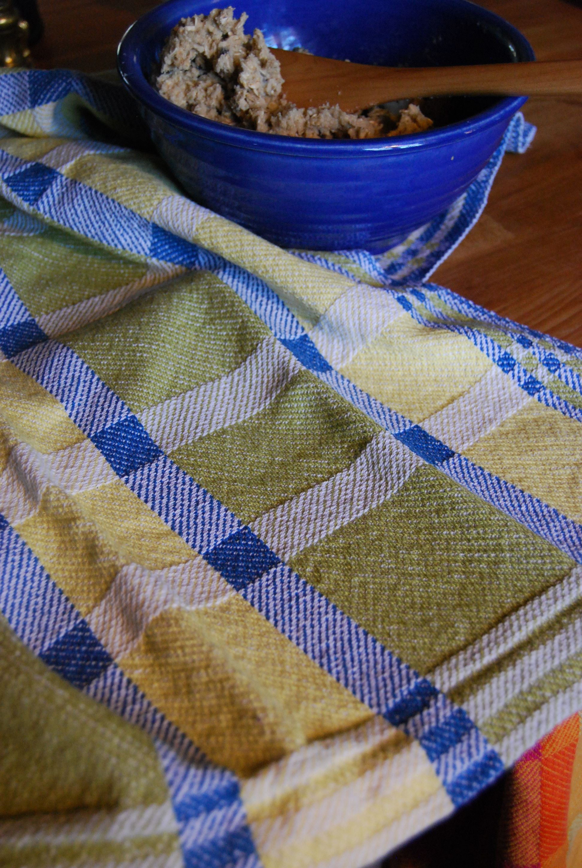 Sunny Garden Retro Blocks Tea Towel