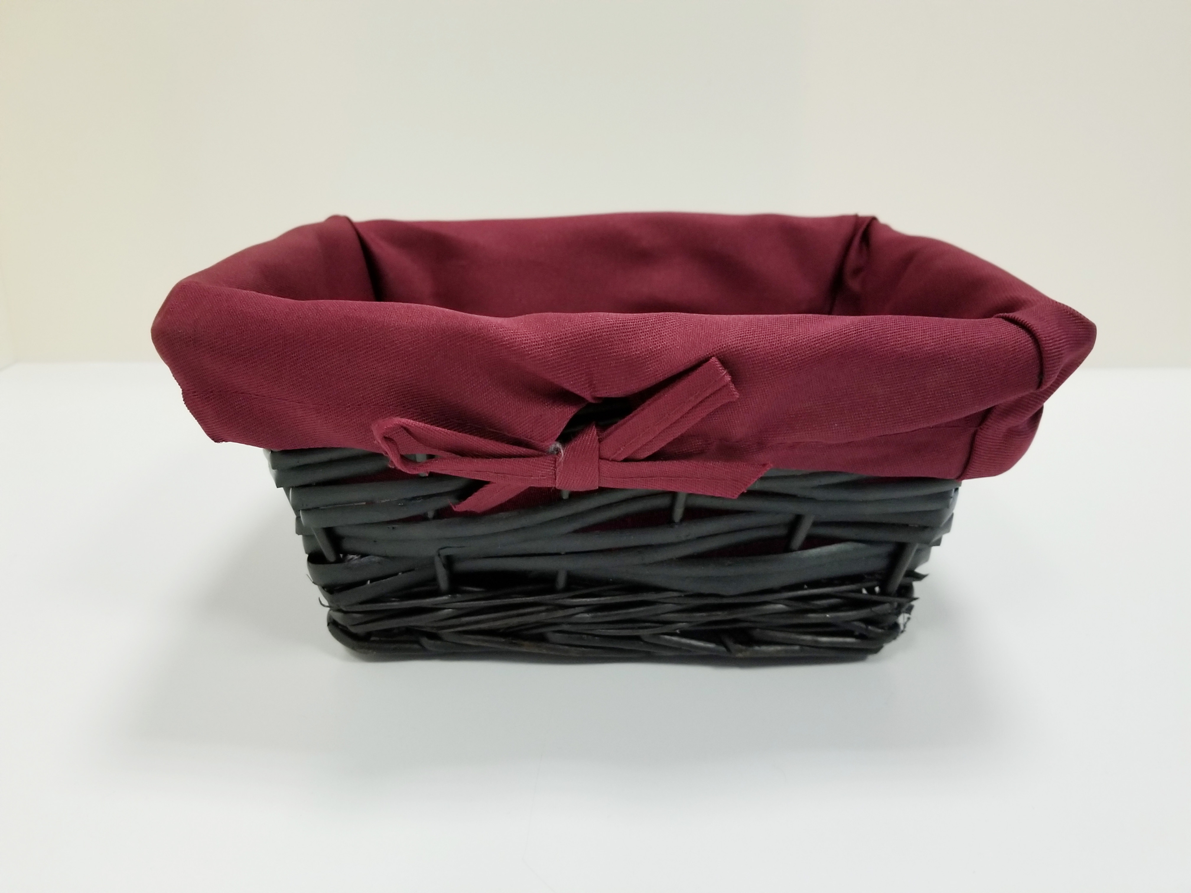Rectangle Split Willow Basket with Red Liner
