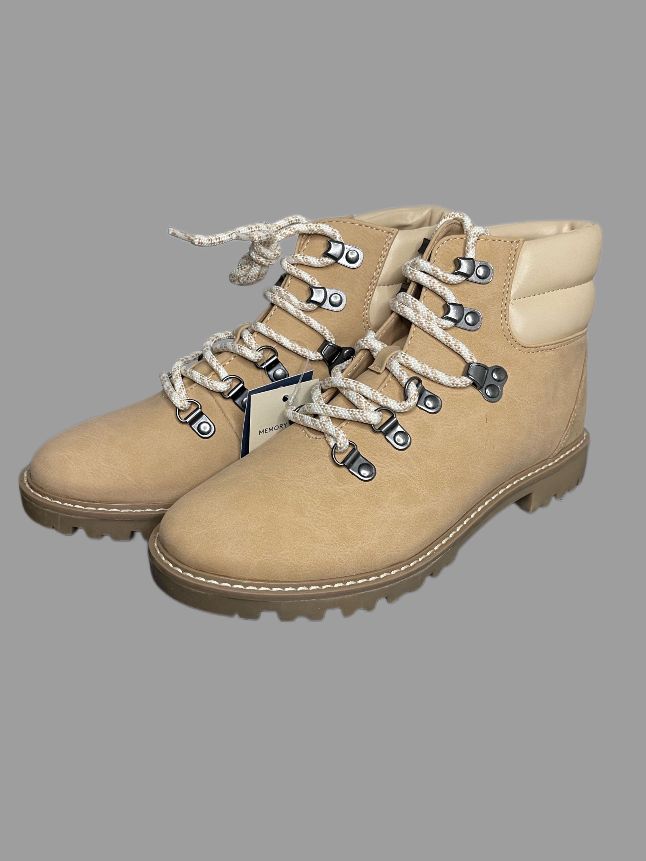 Beige Combat Boots 