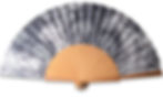 éventail gris en bois et tissu