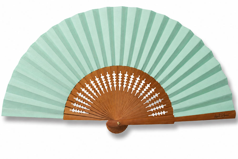 éventail vert d'eau uni