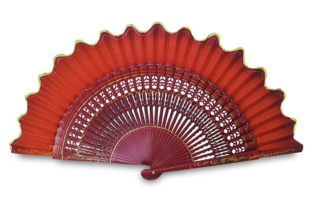 Sierra 1 - éventail dentelé rouge foncé