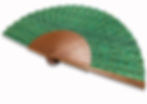 éventail en soie vert