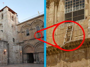 "Chiếc thang bất động" tại Nhà Thờ Mộ Thánh