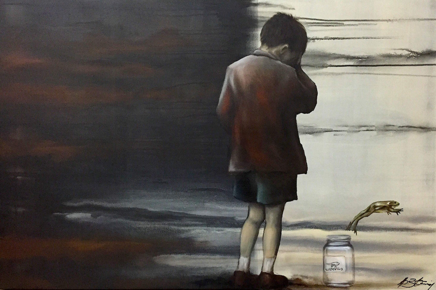 Bub mit Frosch 80/100