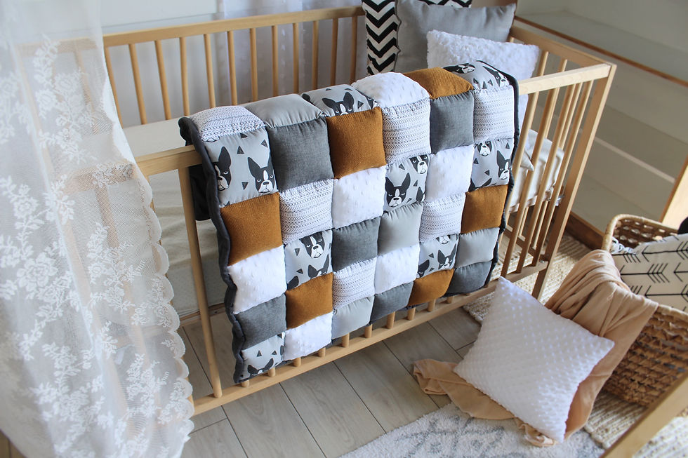 Thumbnail: Boston terrier gris - accent ocre - 6X8