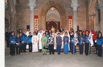 In front of the cathedral