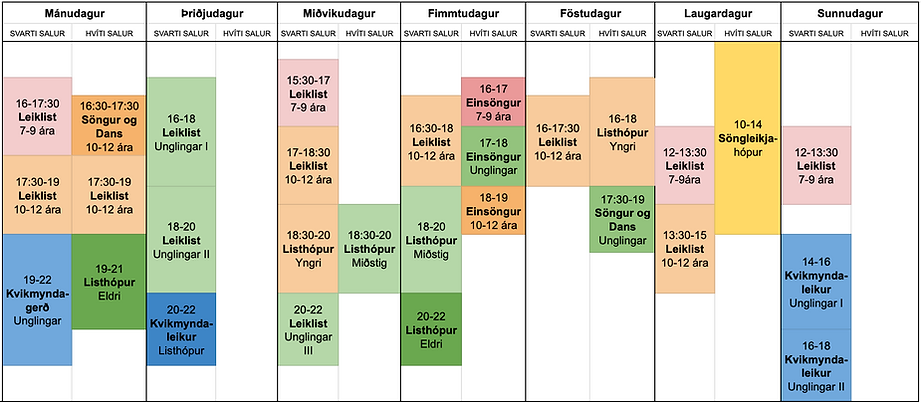 Stundatafla Haustönn 2025
