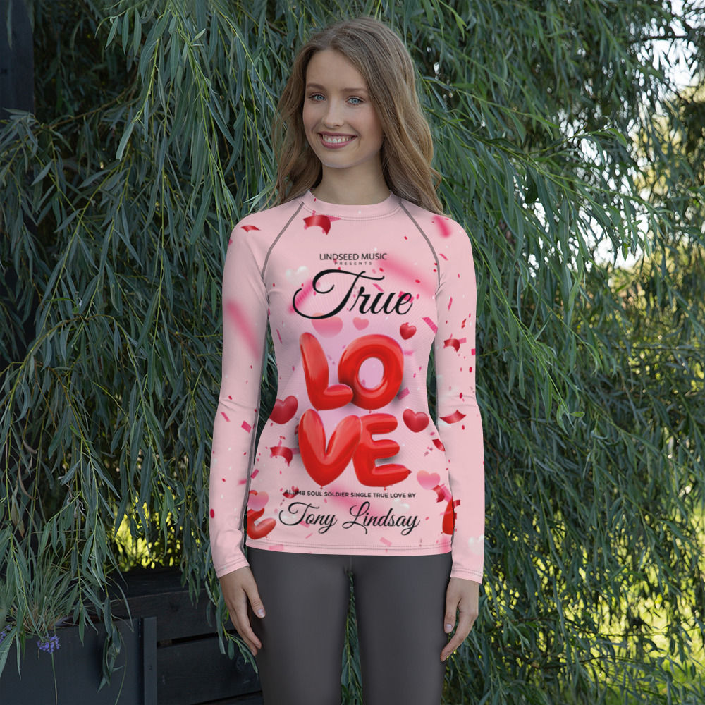 Women's Long Sleeve Athletic T-shirt "True Love" Tony Lindsay Pink