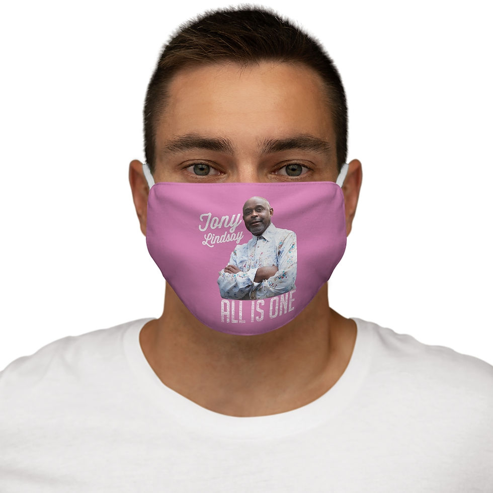 Thumbnail:  'All Is One Tony Lindsay' Snug-Fit Polyester Face Mask Pink