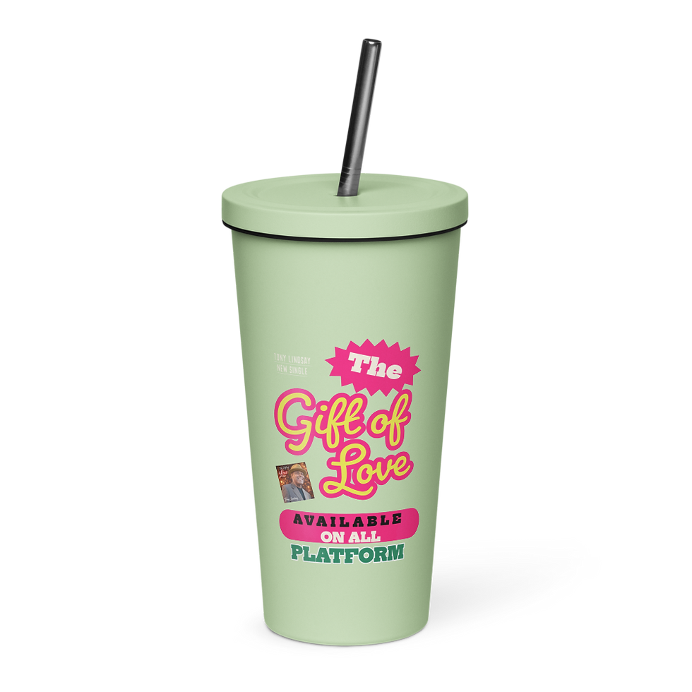 Thumbnail: Neon The Gift Of Love Insulated tumbler with a straw