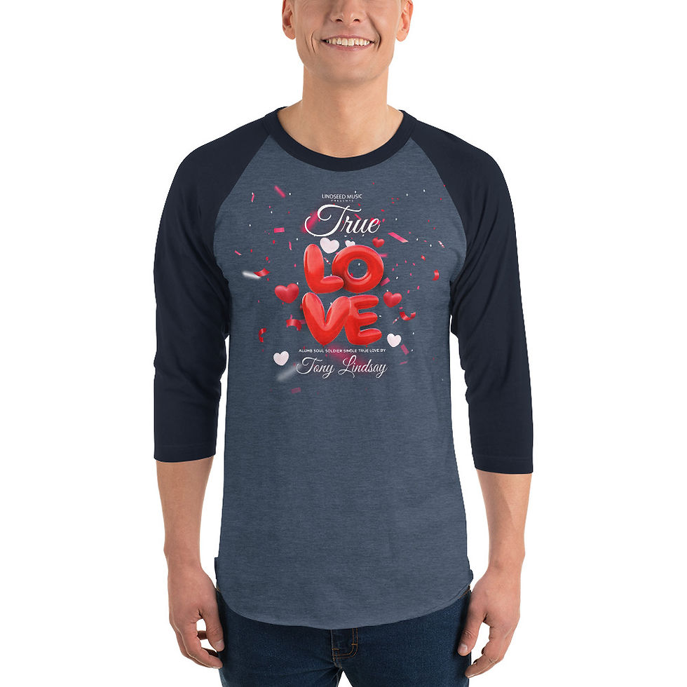 Men 3/4 sleeve raglan shirt "True Love" Tony Lindsay