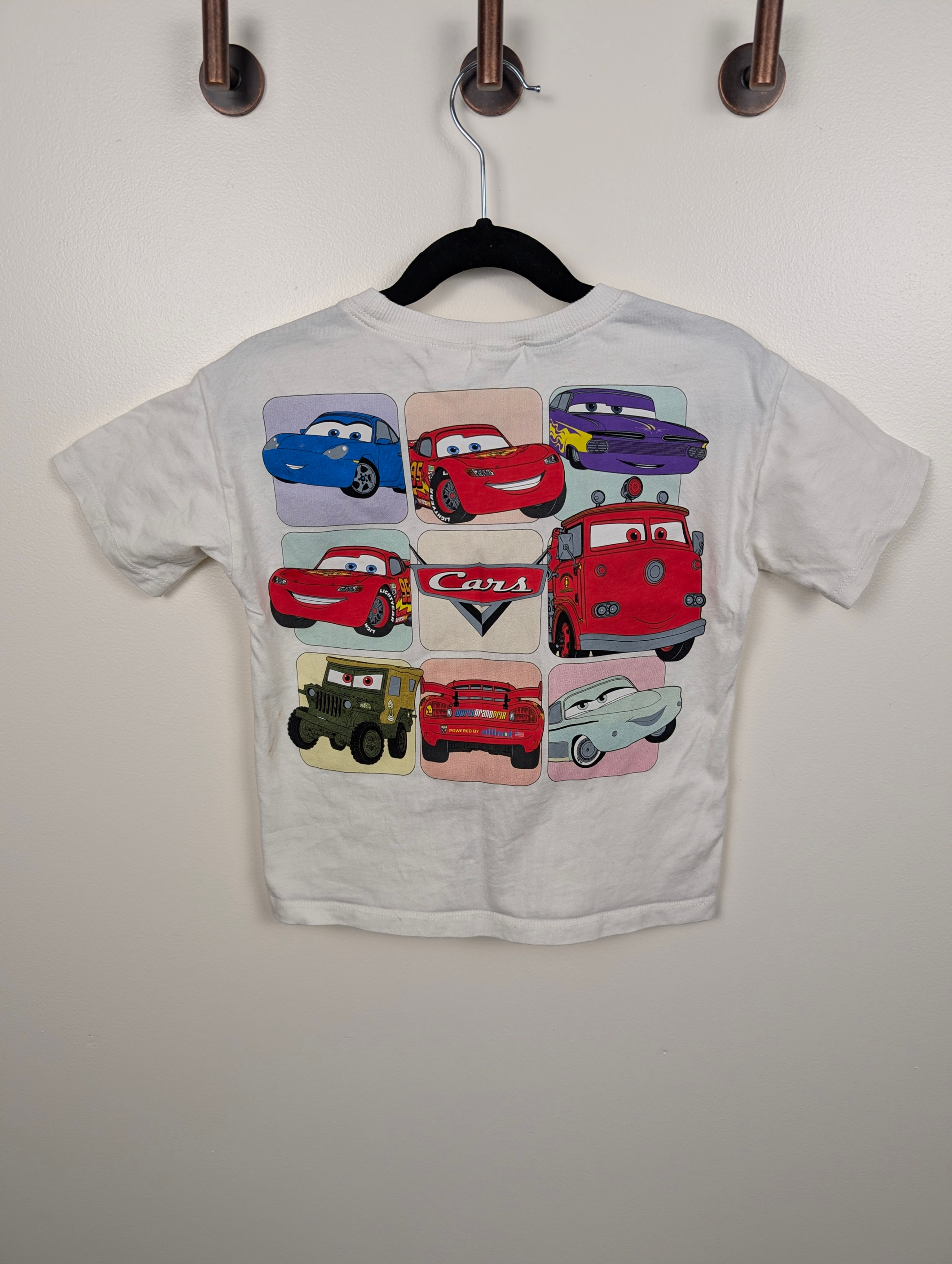 Cars Lightning McQueen White Short Sleeve Shirt | Zara 4T
