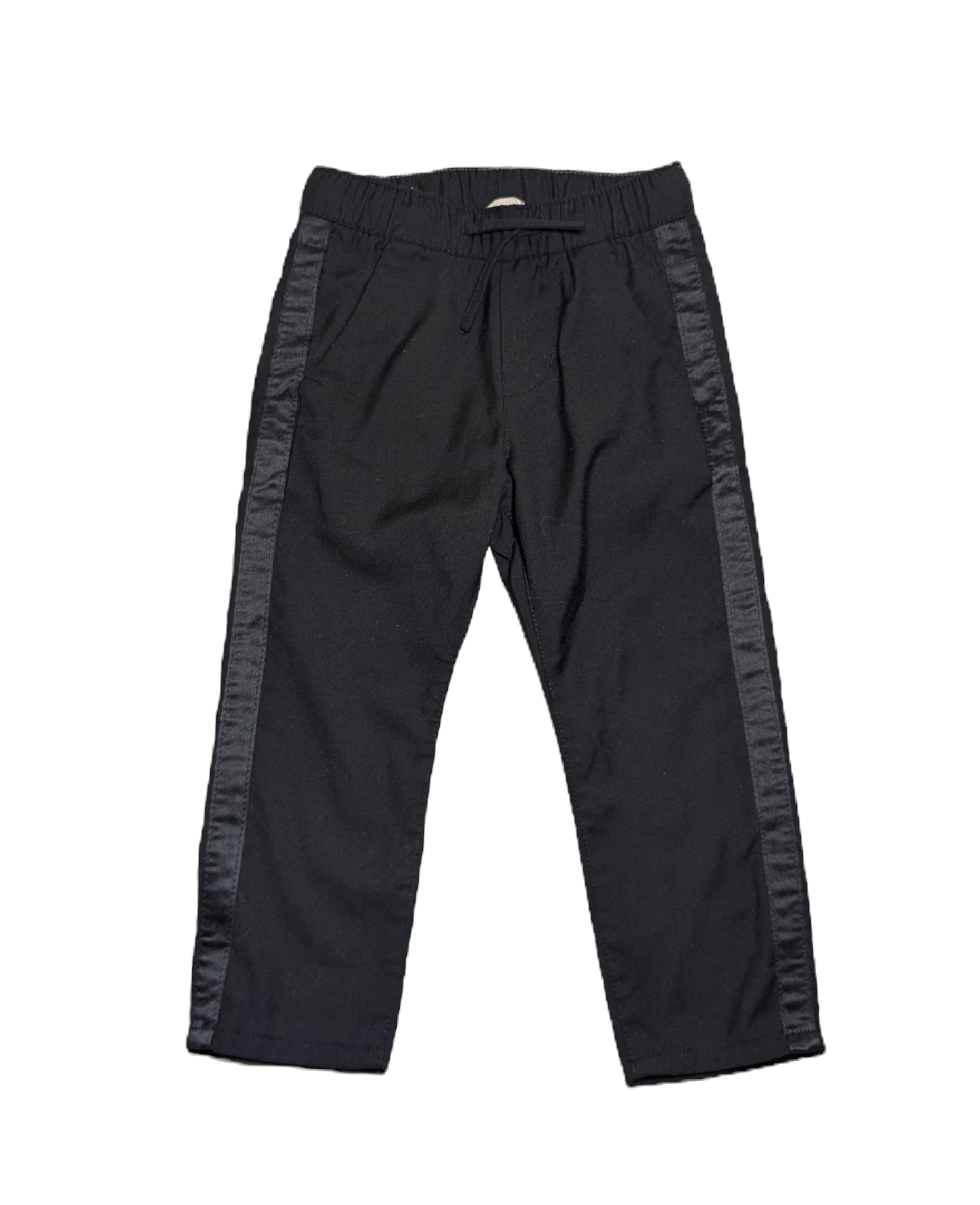 Black Satin Stripe Pants | H&M 3T