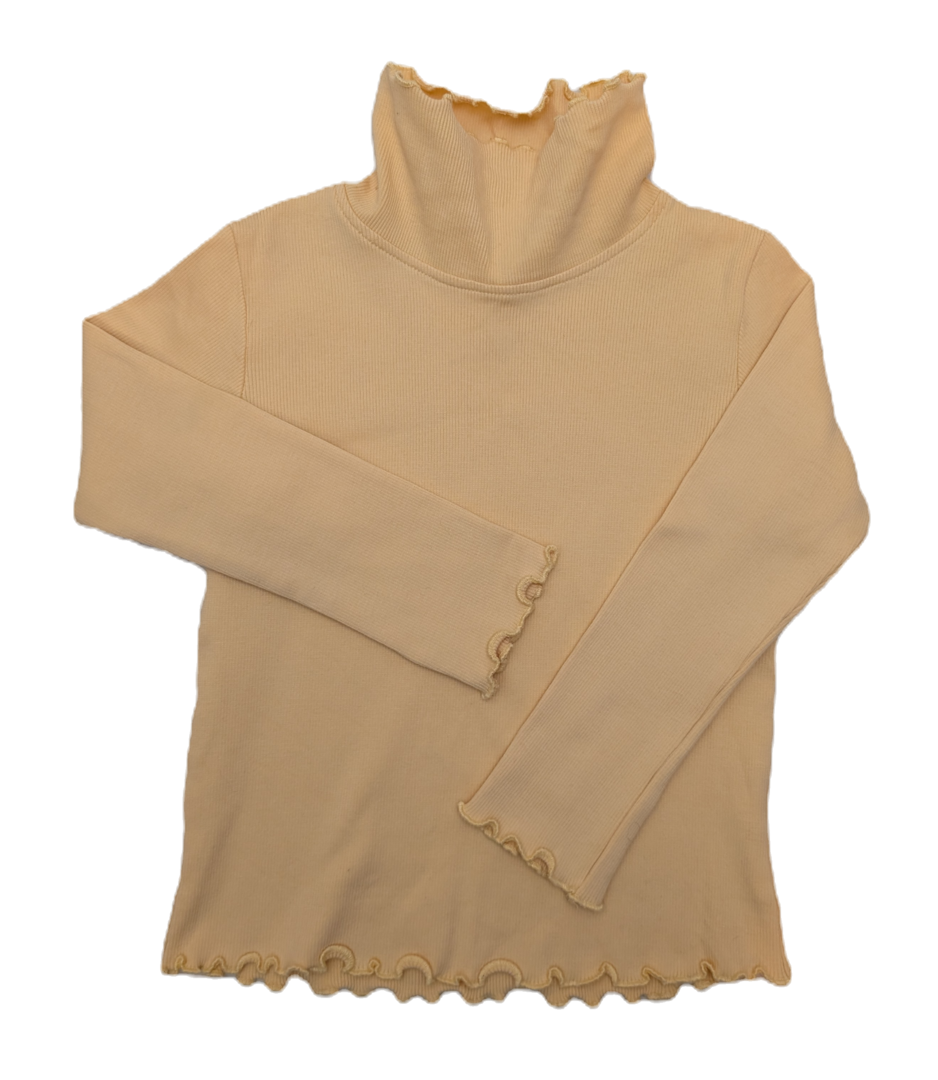 Yellow Ruffle Hem Long Sleeve Turtleneck Shirt | Babyhug 3T