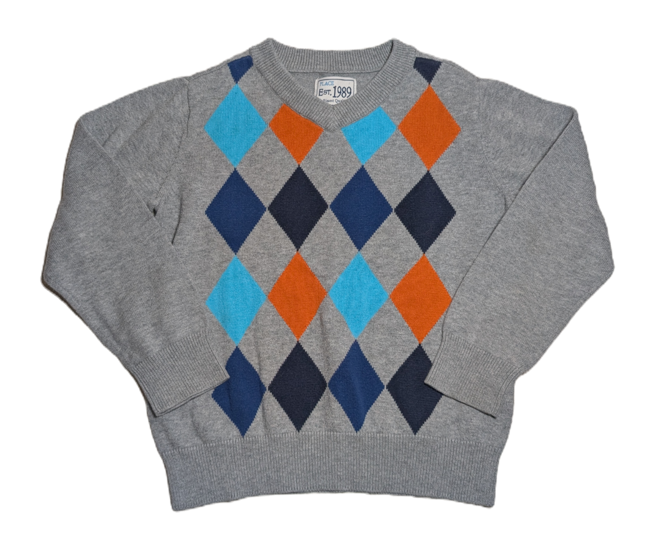Grey Argyle Sweater | The Children's Place  4T