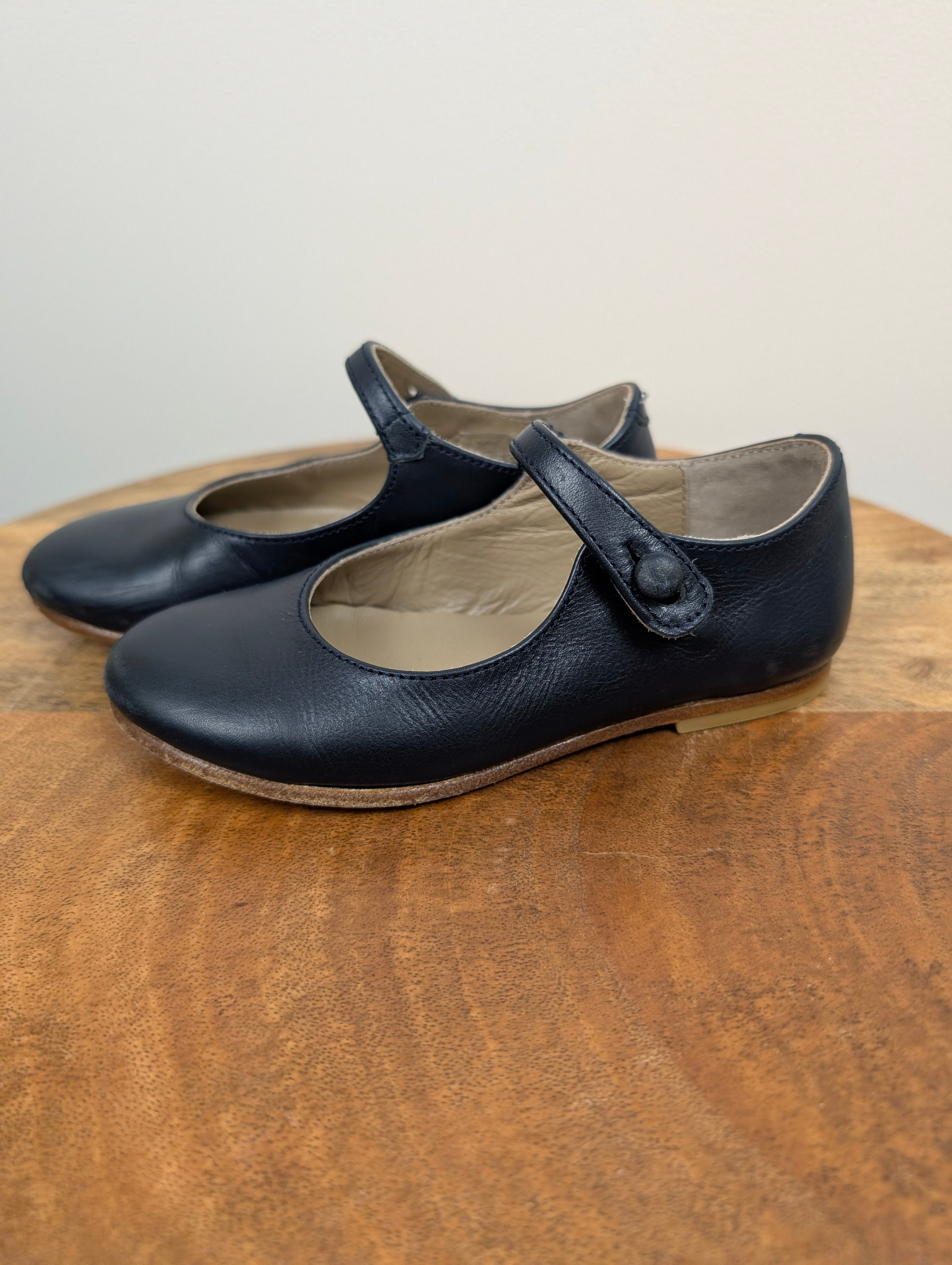 Ella Black Leather Ballet Flats | Bonpoint Size 9.5-10 (EU 26)