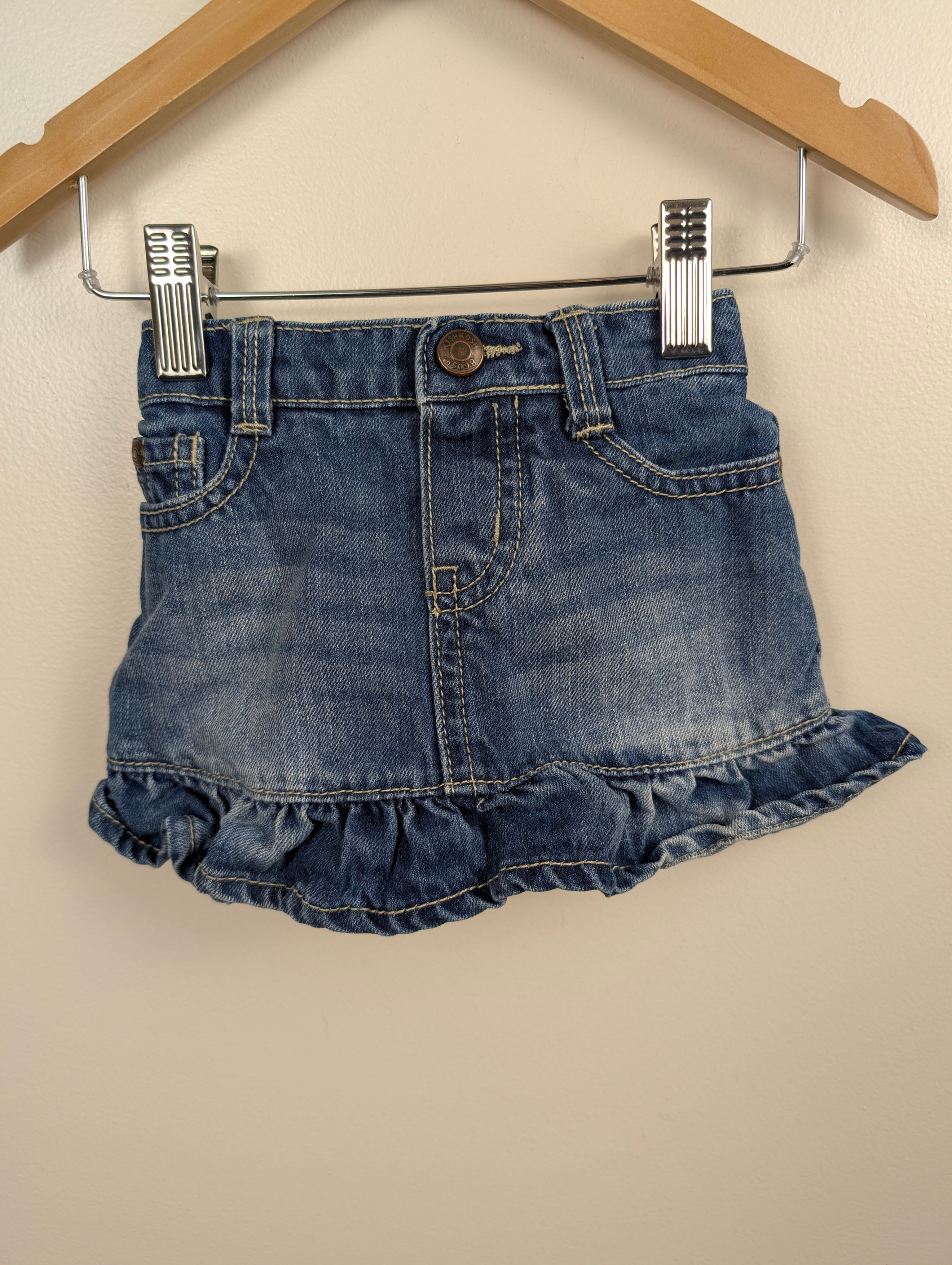 Jean Skirt With Ruffle (with diaper shorts) | Osh Kosh 12M