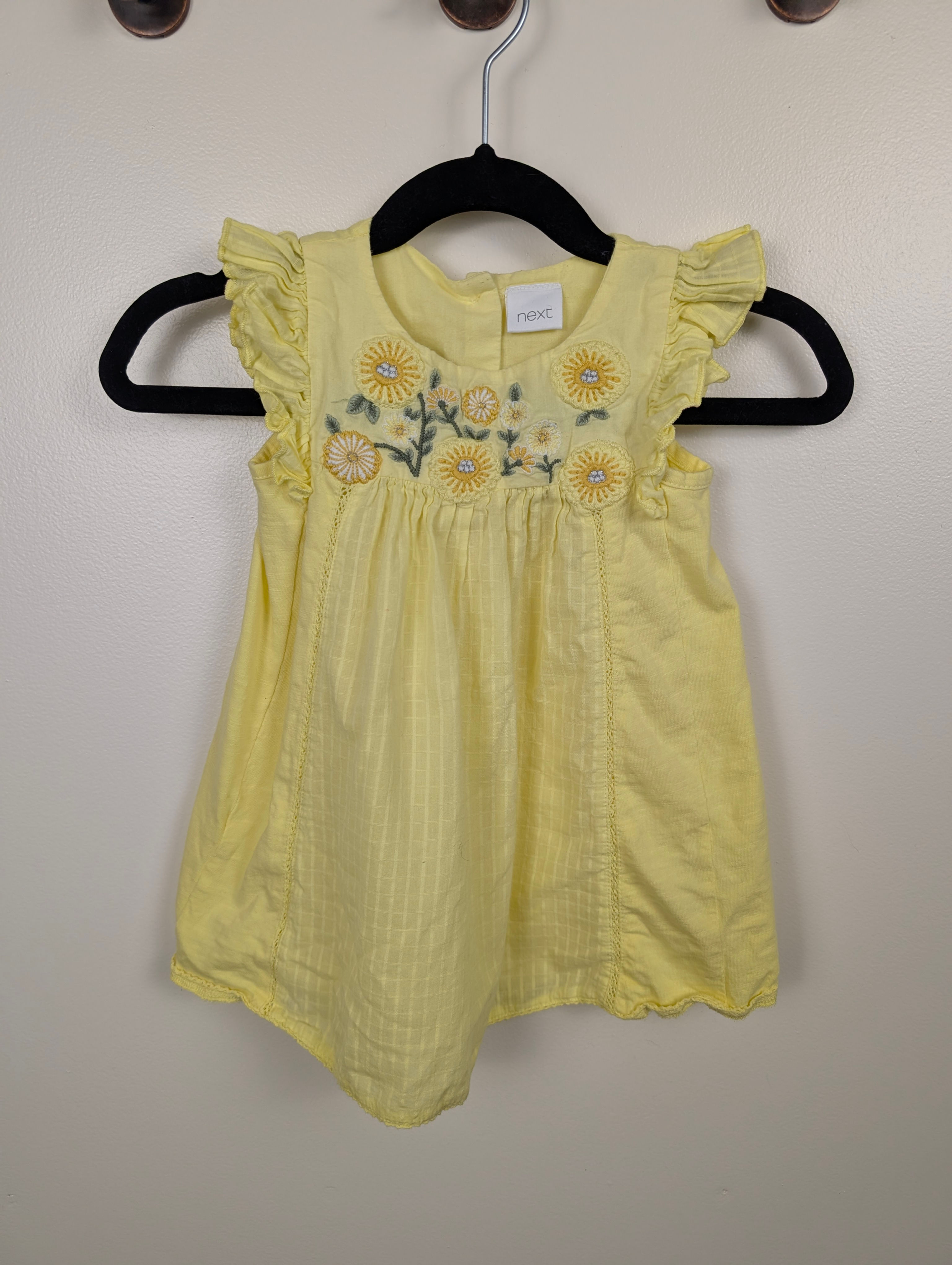 Yellow Ruffle Shoulder Dress | Next 9M