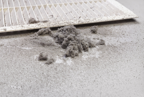 Dust on the floor in vent
