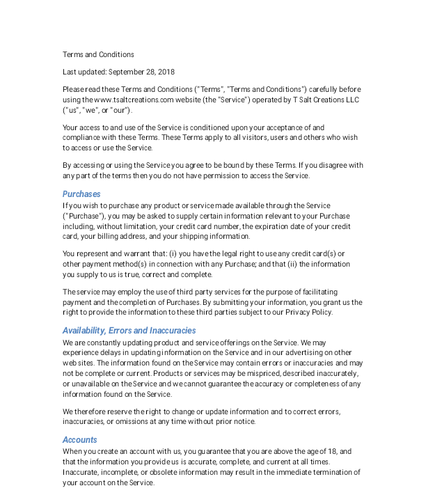 Terms And Conditions