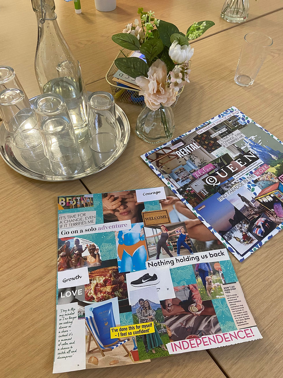 Image of completed Vision board from Kay Malcolm Coaching goal setting and vision board event for women held in Manchester UK