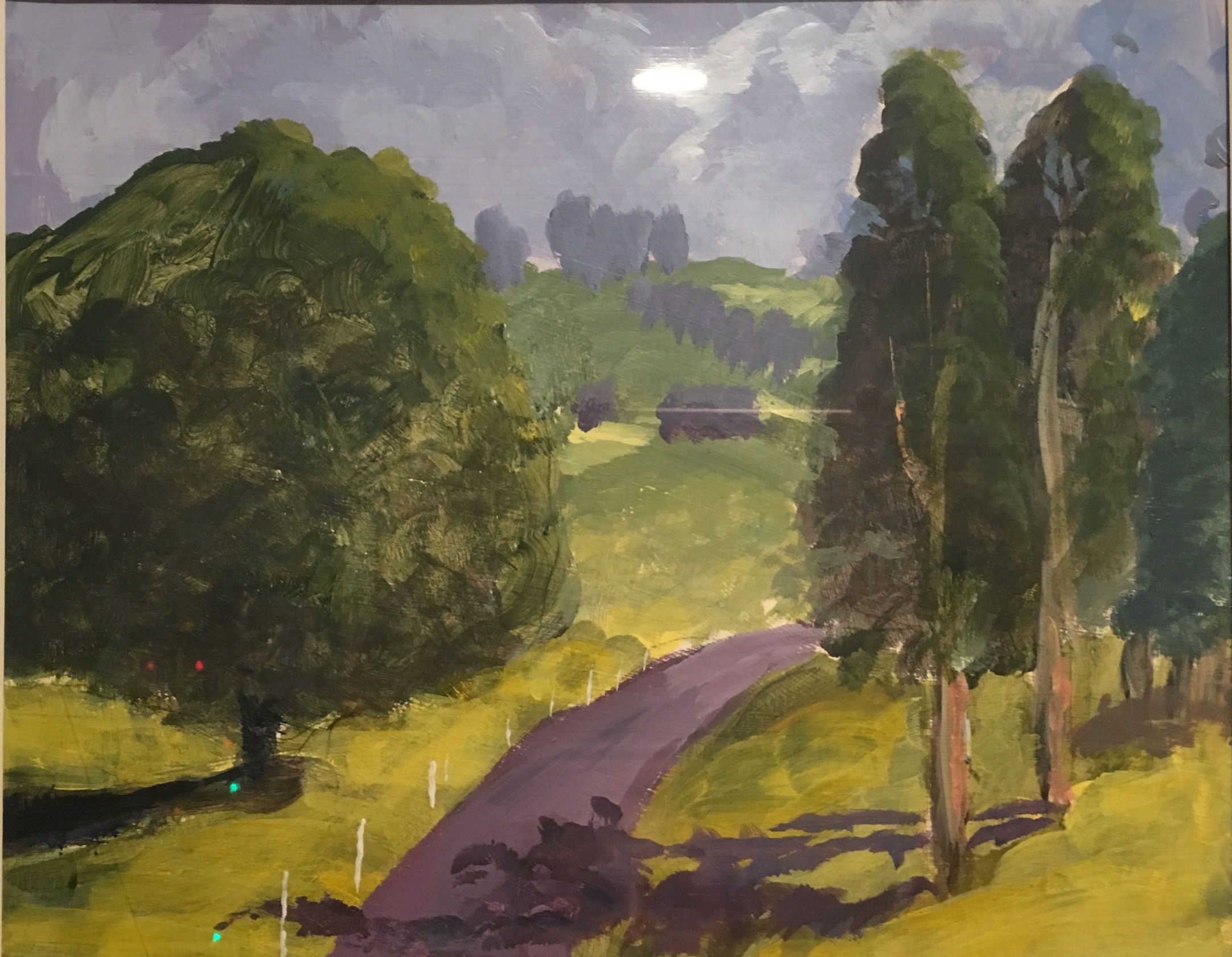 Lavender Roads - Landscape Acrylic on Wood