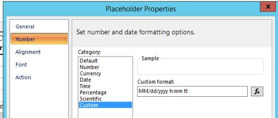 Custom format without code
