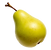 generate a white background, with floating green pear. make it editorial. pear is just by