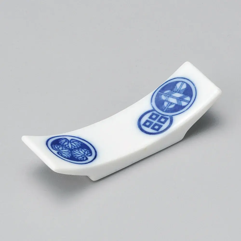 Kamon buet spisepinne-hviler (blå/hvit)