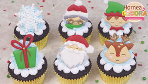 Cupcakes Navideños con figuras de royal icing