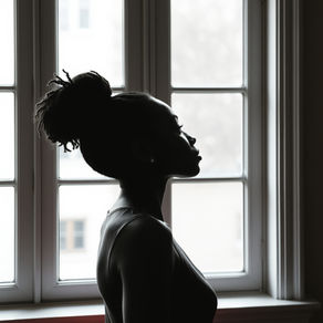 A woman sitting alone at a coffee shop table with a laptop and coffee, reflecting a quiet moment of burnout, rest, and reset—capturing the theme of overcoming pressure and finding purpose.